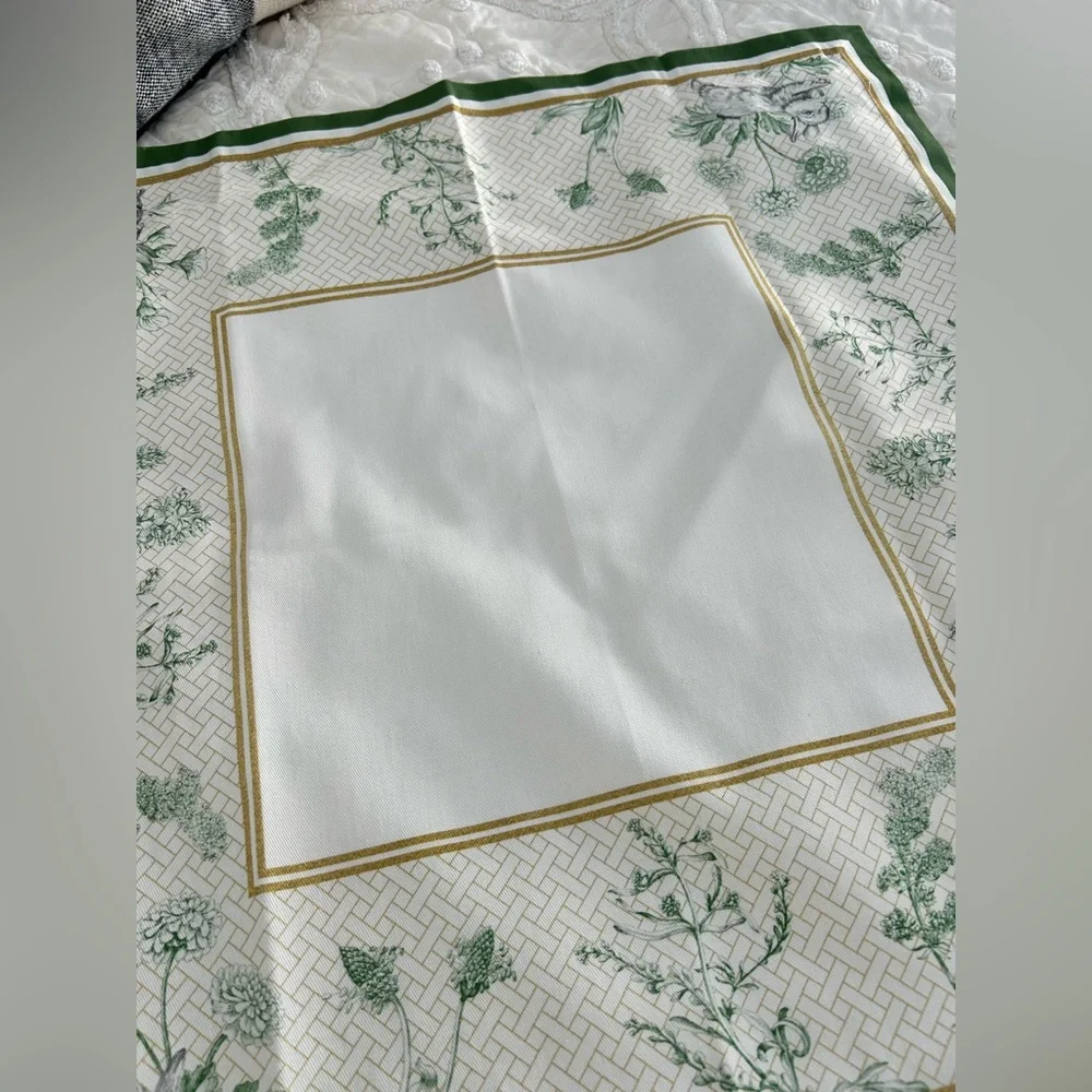 Williams Sonoma Garden Lattice Napkins X3 Green With Bunnies, Easter,replacement